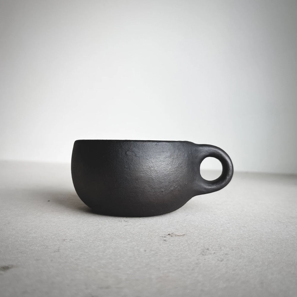 MADE TO ORDER Round Mug Black 11-12oz, ceramic, pottery, handmade, coffee, cafe, caffe, cappuccino, potterymug