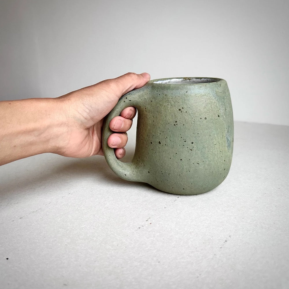MADE TO ORDER Aged Green Mug 16oz, ceramic, pottery, handmade, coffeemug, coffee mug cup, handmademug