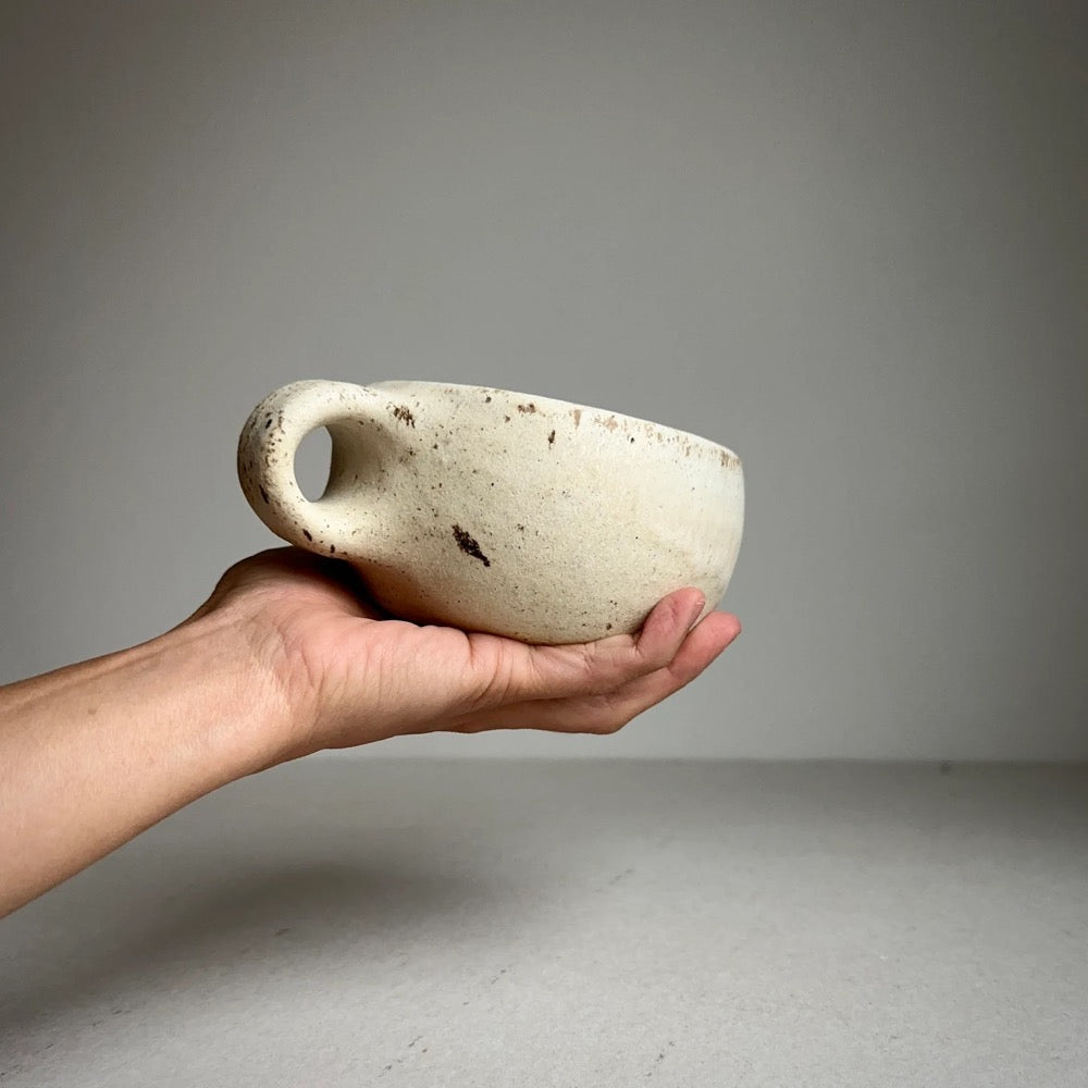 MADE TO ORDER Round Mug Cream 11-12oz, ceramic, pottery, handmade, coffee, cafe, cappuccino, potterymug