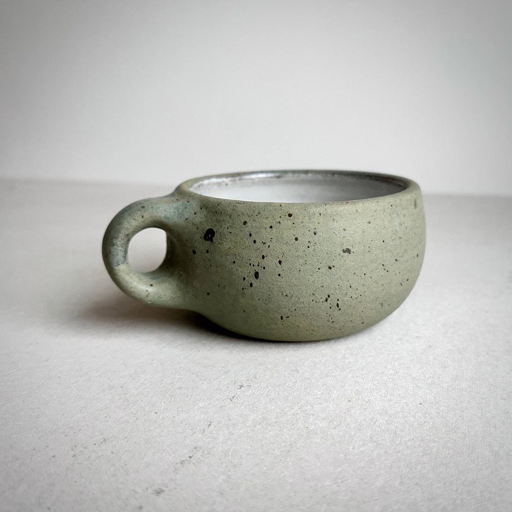 MADE TO ORDER Round Mug Aged Green 11-12oz, ceramic, pottery, handmade, coffee, cafe, cappuccino, potterymug