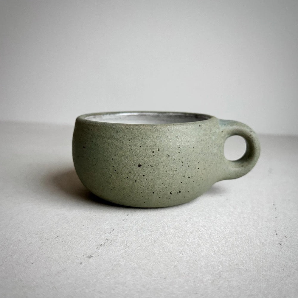 MADE TO ORDER Round Mug Aged Green 11-12oz, ceramic, pottery, handmade, coffee, cafe, cappuccino, potterymug
