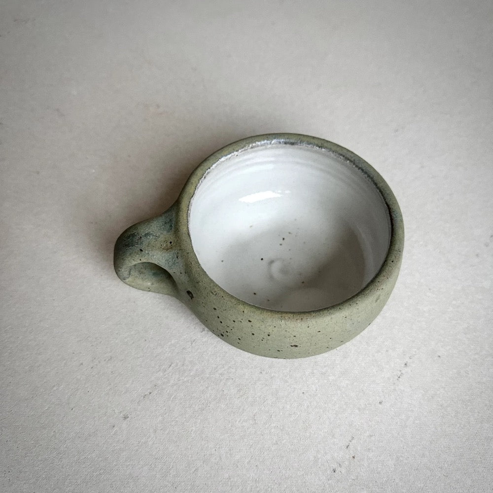 MADE TO ORDER Round Mug Aged Green 11-12oz, ceramic, pottery, handmade, coffee, cafe, cappuccino, potterymug