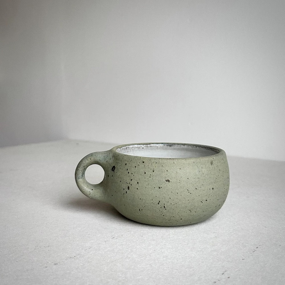 MADE TO ORDER Round Mug Aged Green 11-12oz, ceramic, pottery, handmade, coffee, cafe, cappuccino, potterymug