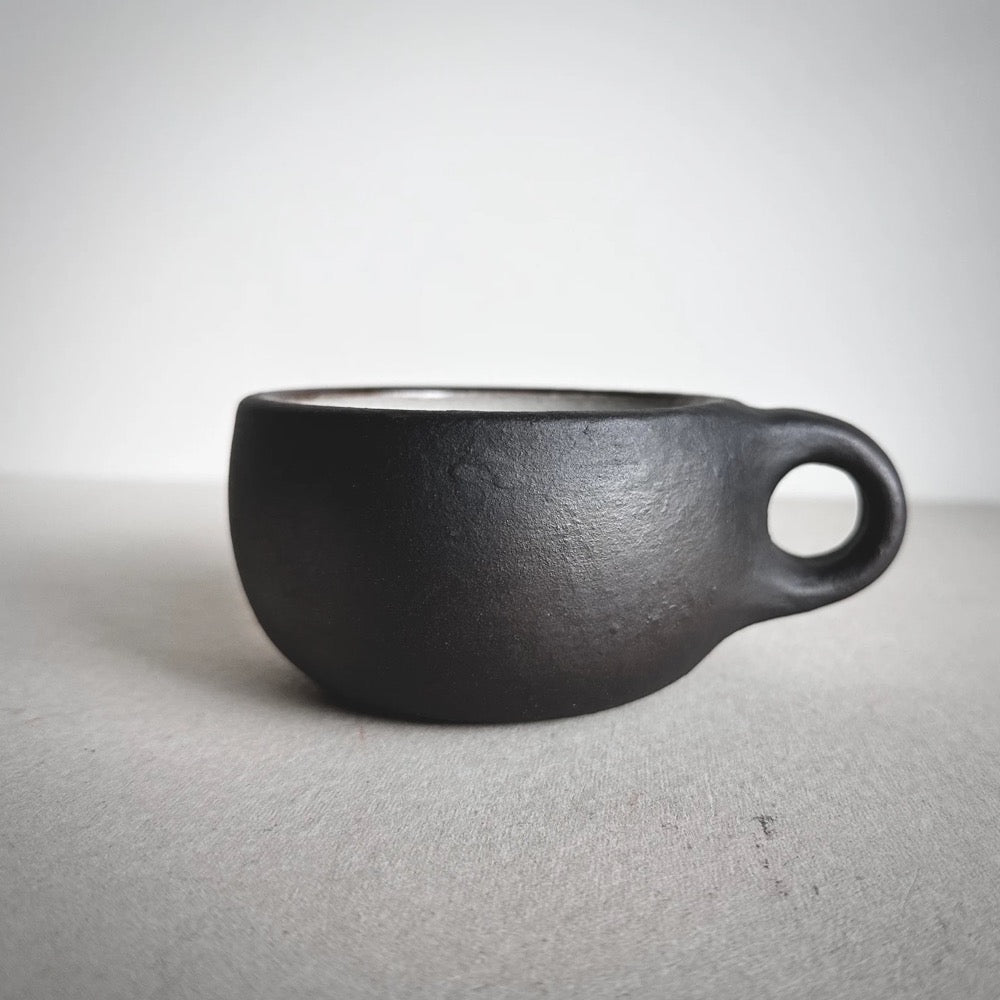 MADE TO ORDER Round Mug Black 11-12oz, ceramic, pottery, handmade, coffee, cafe, caffe, cappuccino, potterymug